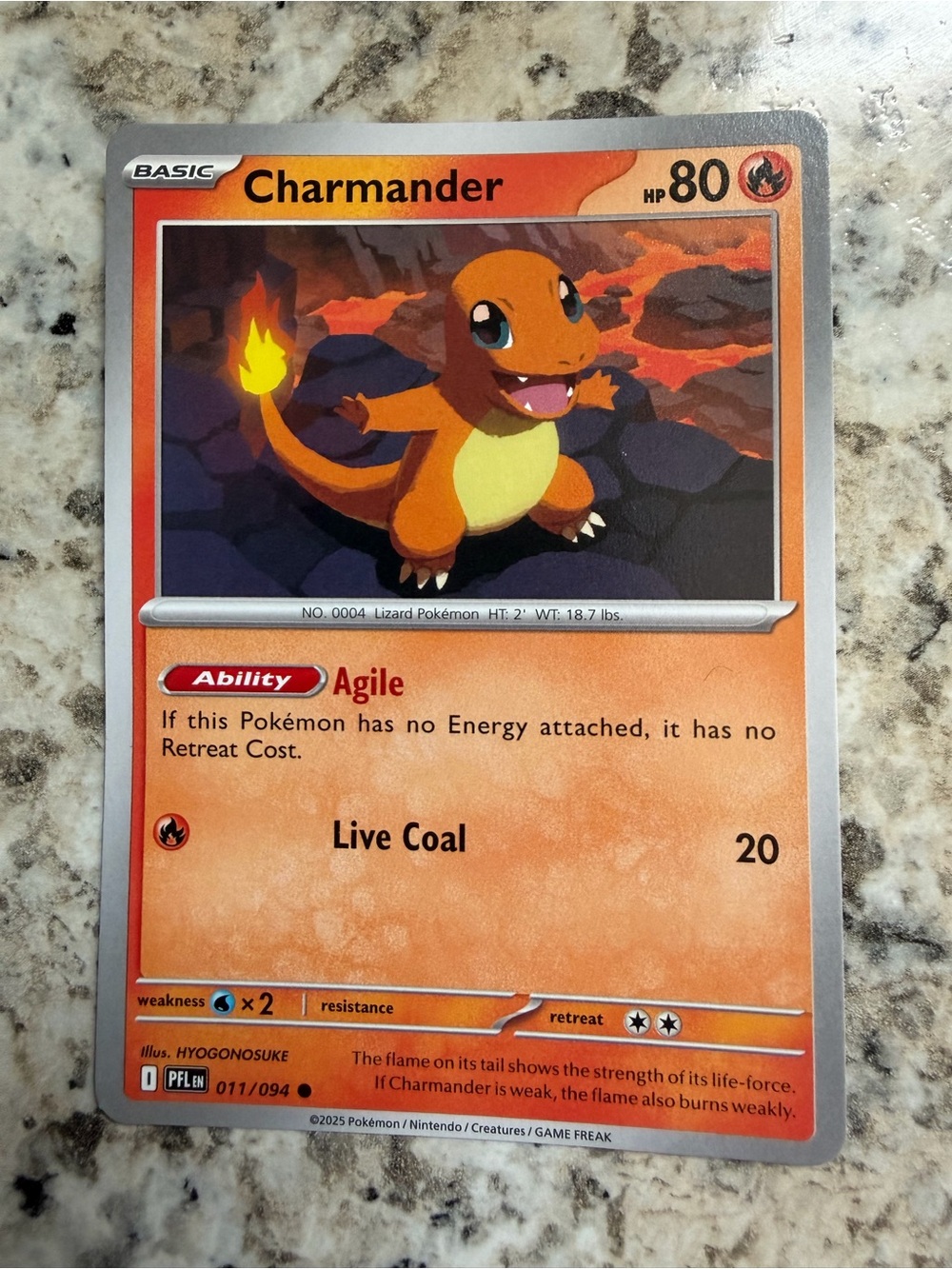 Pokemon Charmander Trading Card